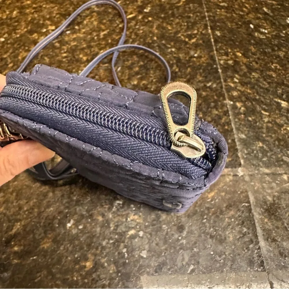 Sakroots Navy Wallet Crossbody Bag, Compact Travel Quilted Wristlet